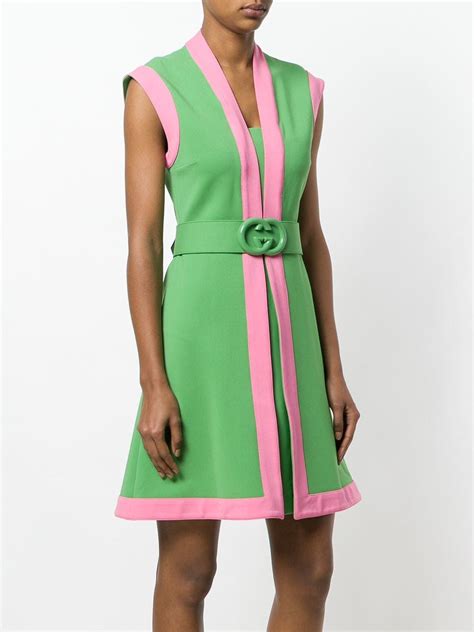 pink and green gucci jersey dress|Gucci pink and green dress.